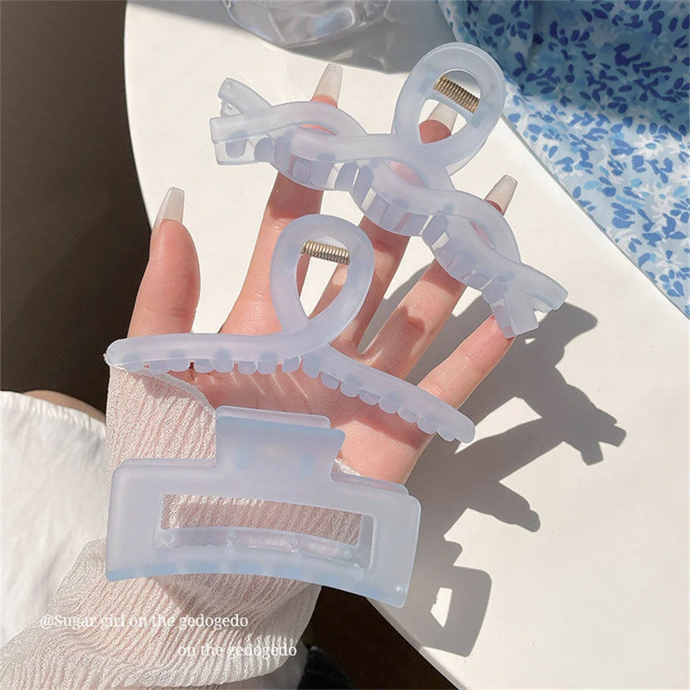 New Large Jelly Color Hair Clip Acrylic Hair Claw Shark Clamp For Women Girls Fashion Summer Updo Headwear Hair Accessories