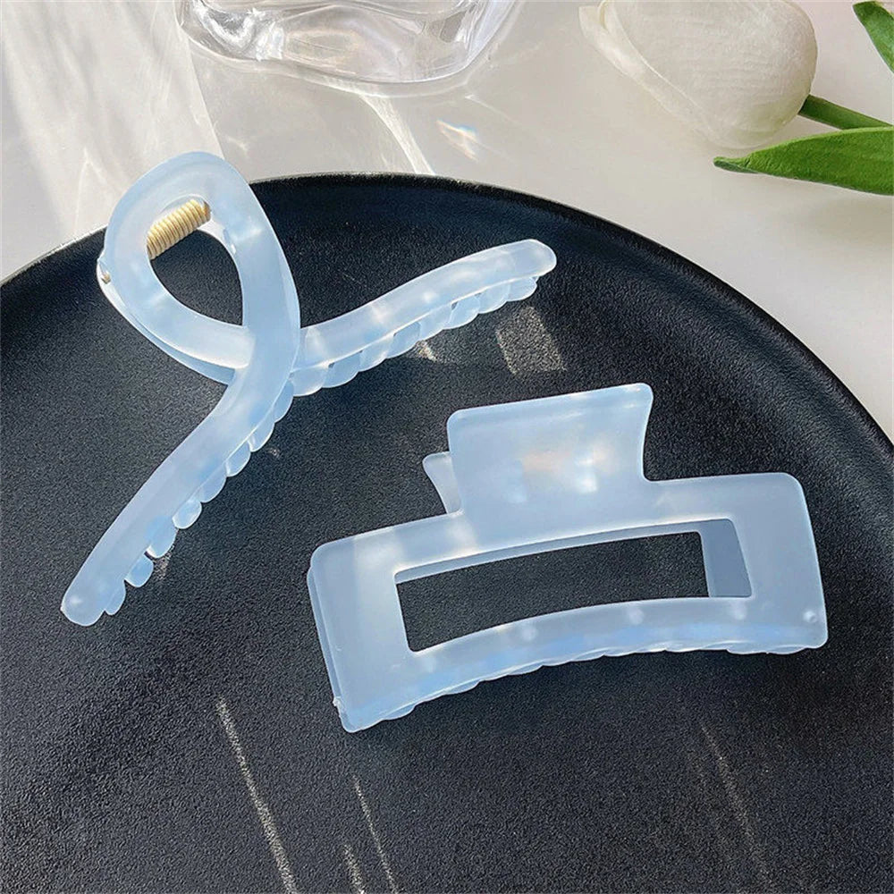 New Large Jelly Color Hair Clip Acrylic Hair Claw Shark Clamp For Women Girls Fashion Summer Updo Headwear Hair Accessories
