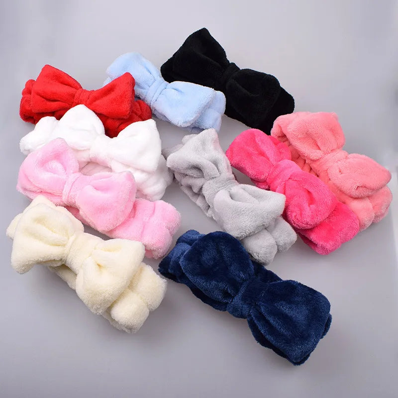 New Letter "OMG" Coral Fleece Soft Bow Headbands for women Girls Cute Hair Holder Hairbands Hair Bands Headwear Hair Accessories