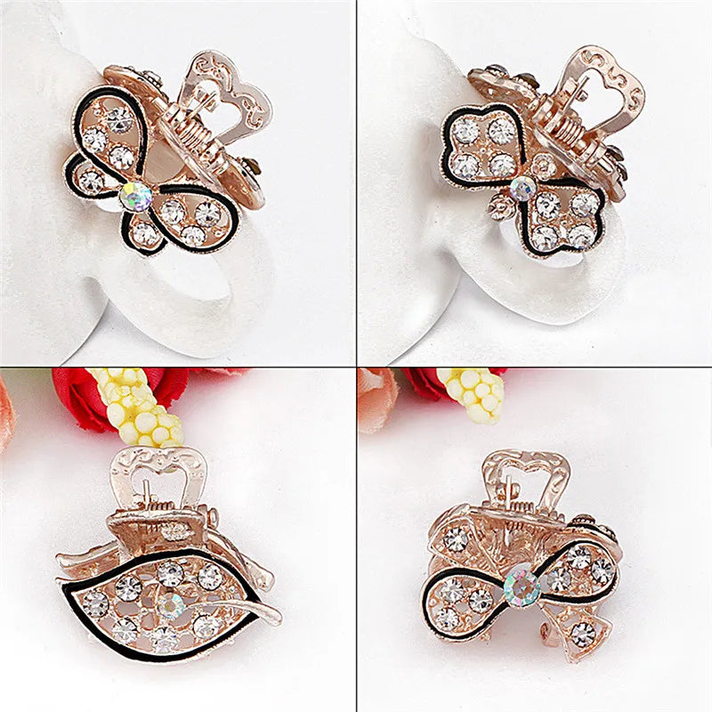 Hair Claws Accessories Mini Butterfly Headwear Hair Claws Clip Pearls Hairpins for Women Girls Mini Hairpin Hair Clip Clamp Crab