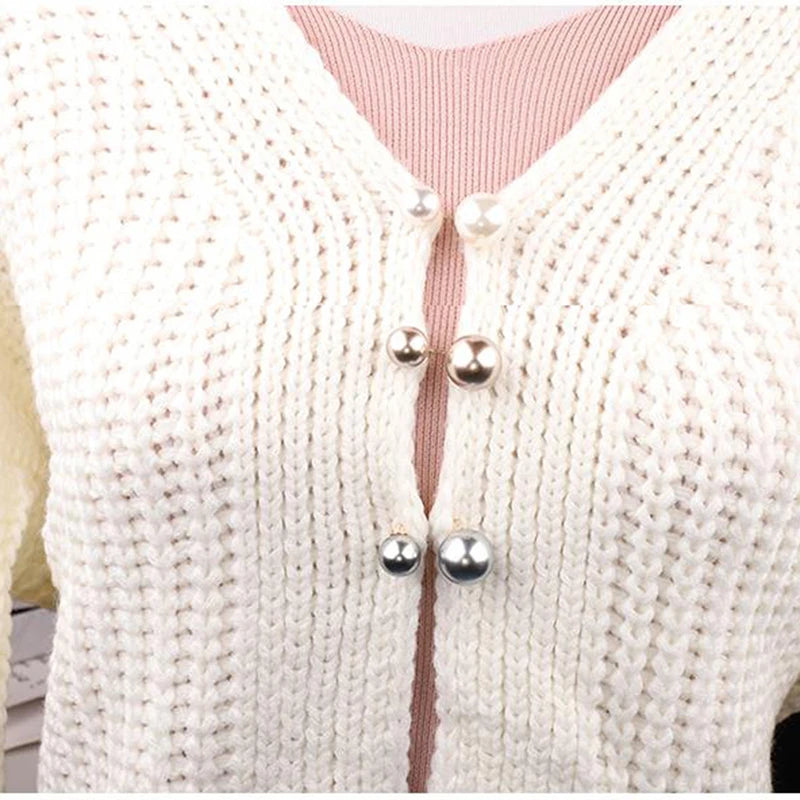 Pearl Brooches Set Waist Buckle Cardigan Jeans Anti-fade Brooch Pins Women Sweater Coat Anti Fall Pearls Clothes Pin Decoration