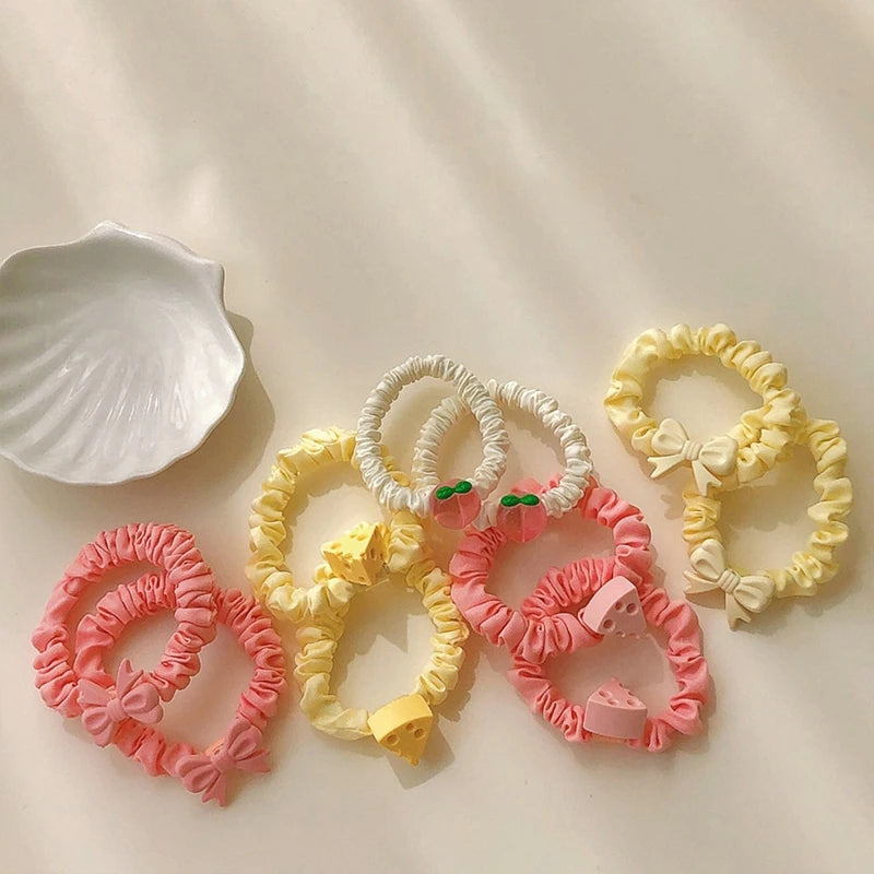 Hair Bow Hair Scrunchies Hair Rope Cloth Elastic Hair Bands Girls Rubber Band Elastic Women Hair Ties Hairpin Girls Accessories